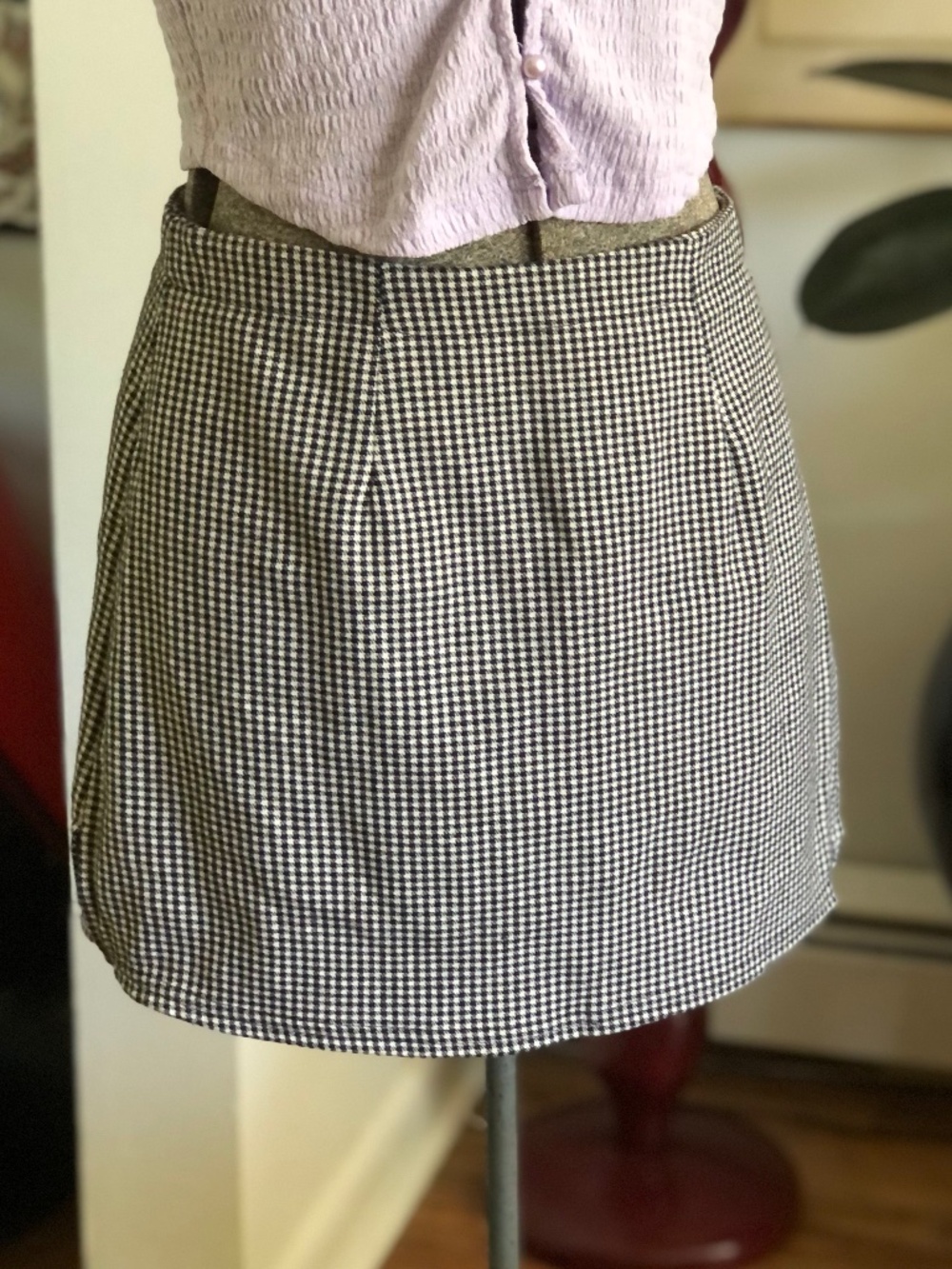 Vintage 579 90s Y2K Gingham Ditsy Mini Skirt  sz xs